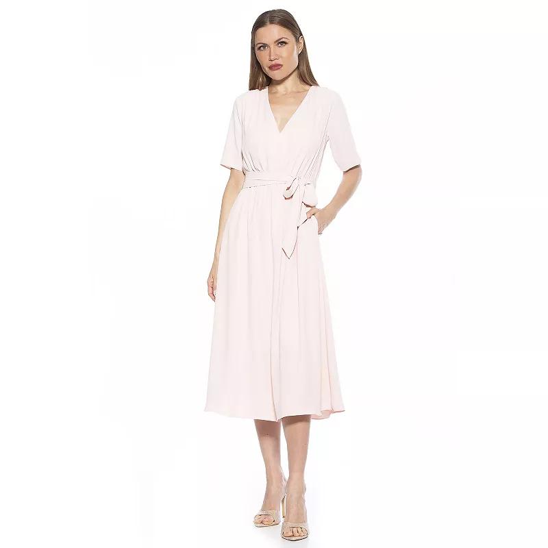 Women's ALEXIA ADMOR Larisa Fit & Flare Waist Tie Midi Dress,  Product Image