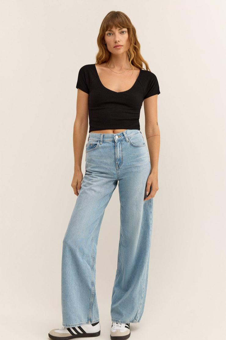 Kallen Rib Top- Black Product Image