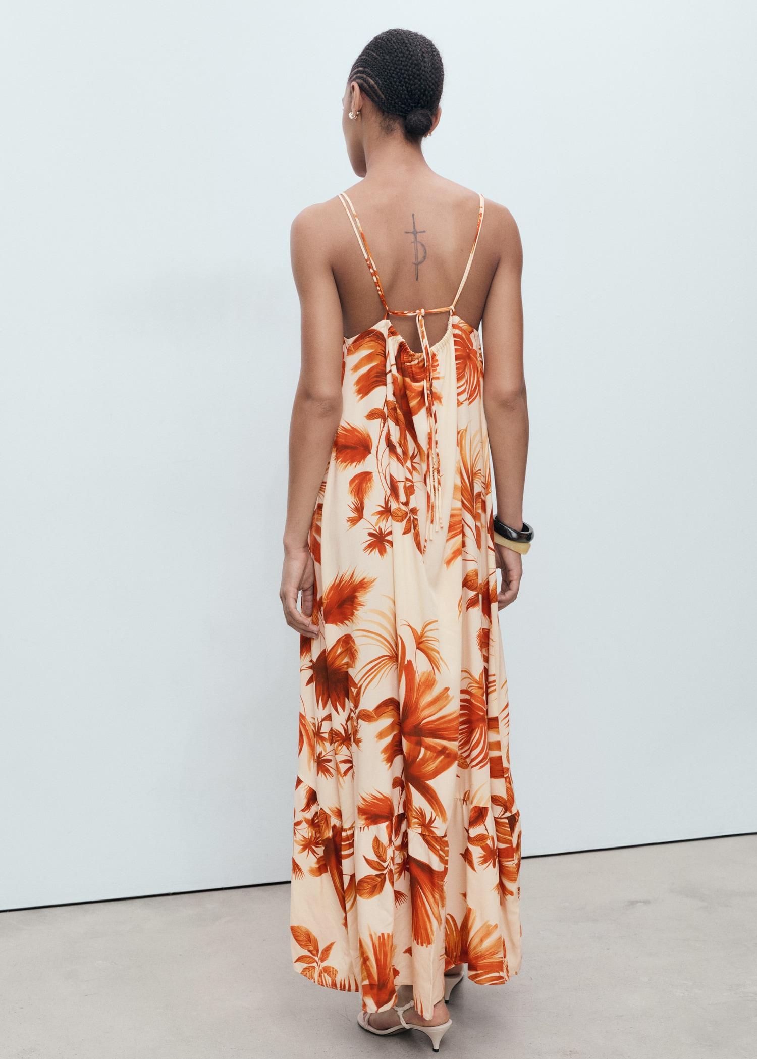 Palm-tree print halter dress - Women | MANGO USA Product Image