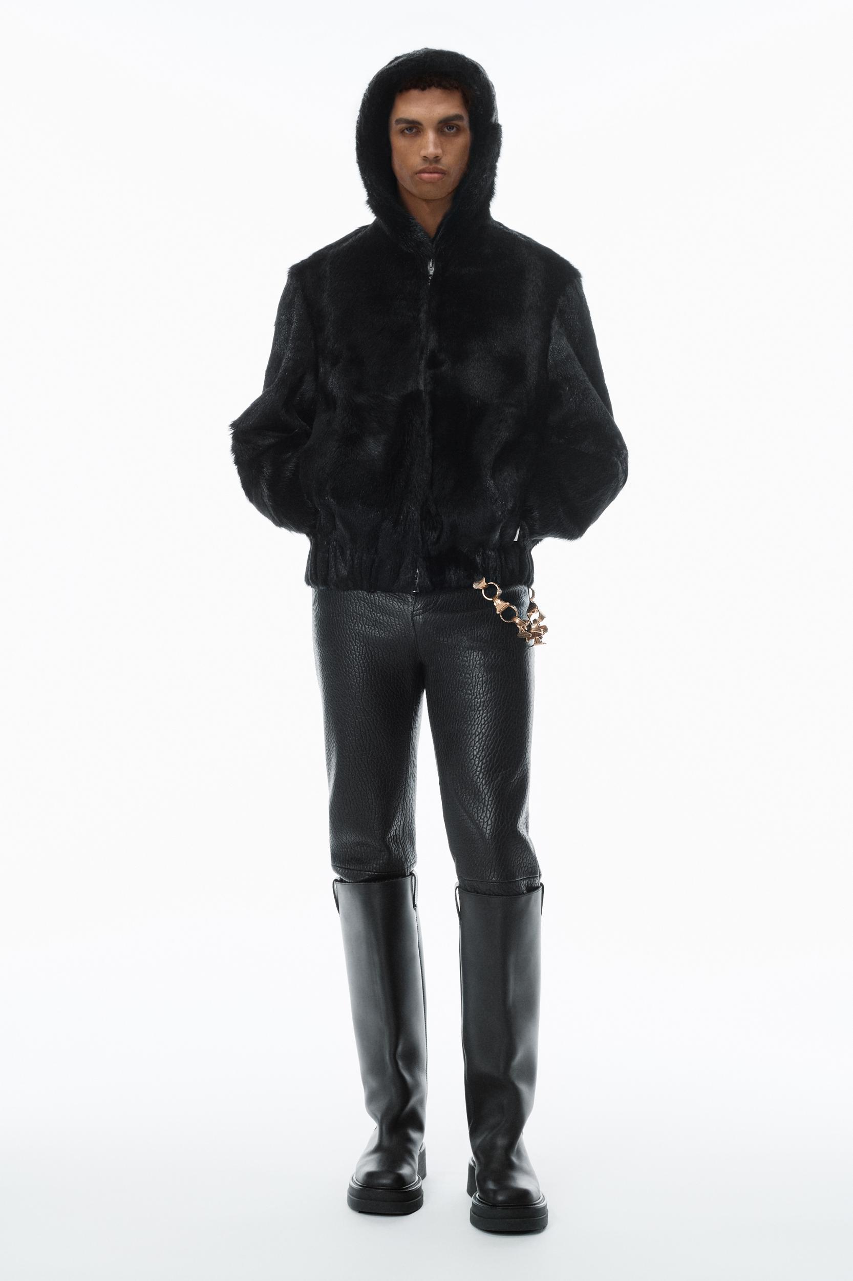 Unisex Zip-up Hoodie In Calf Hair Product Image