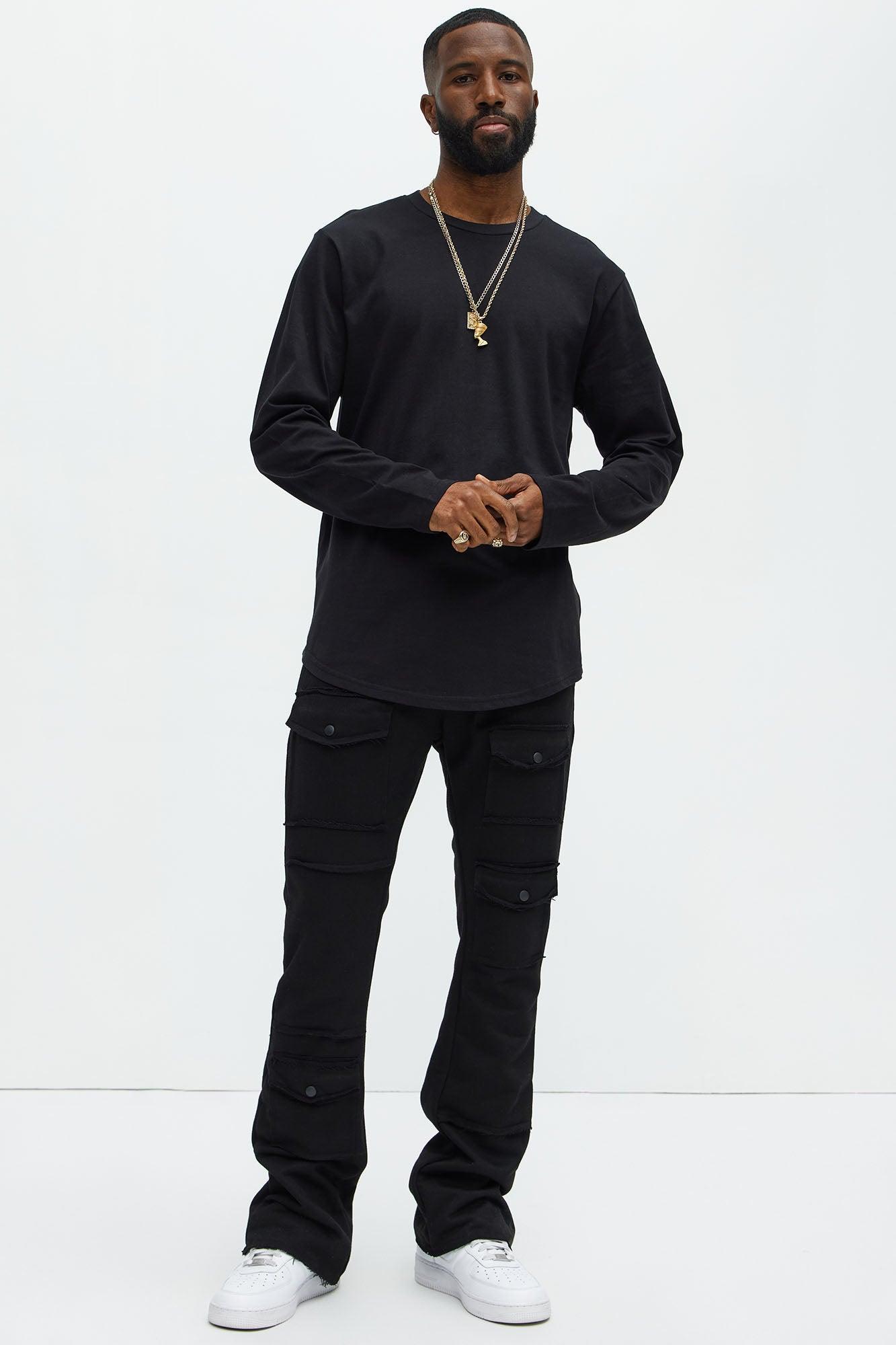 Extra Cargo Flared Sweatpants - Black Product Image