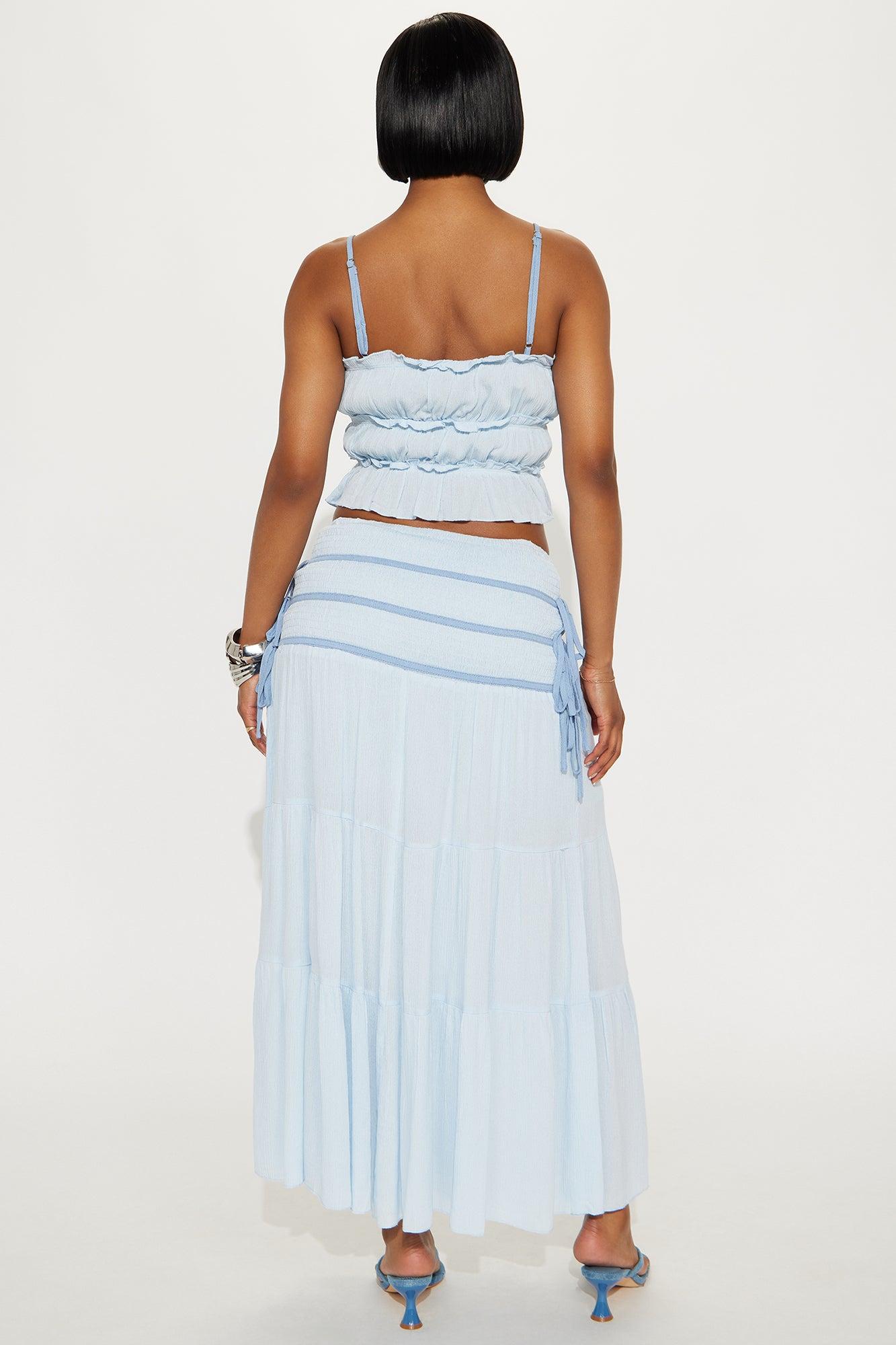 Paradise Pair Maxi Skirt Set - Blue Product Image