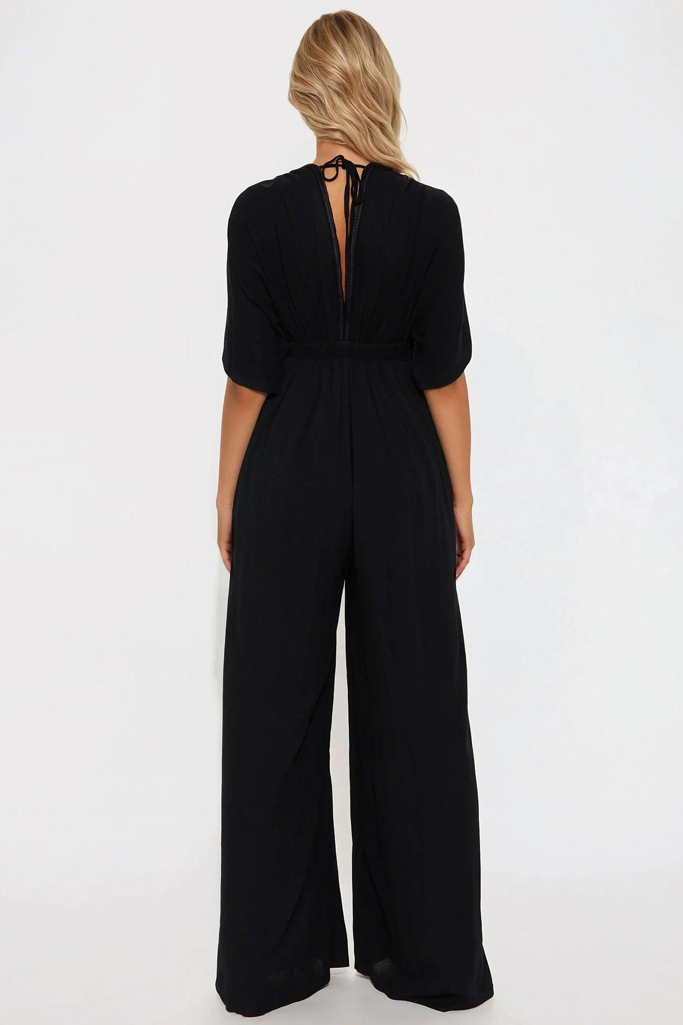 New Mindset Wide Leg Jumpsuit - Black Product Image
