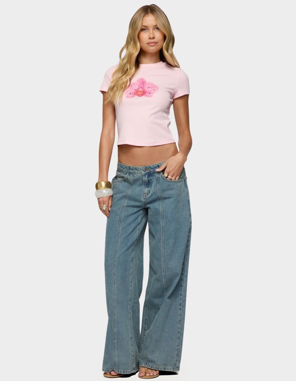 EDIKTED Orchid Gemstone Tee - PINK Product Image