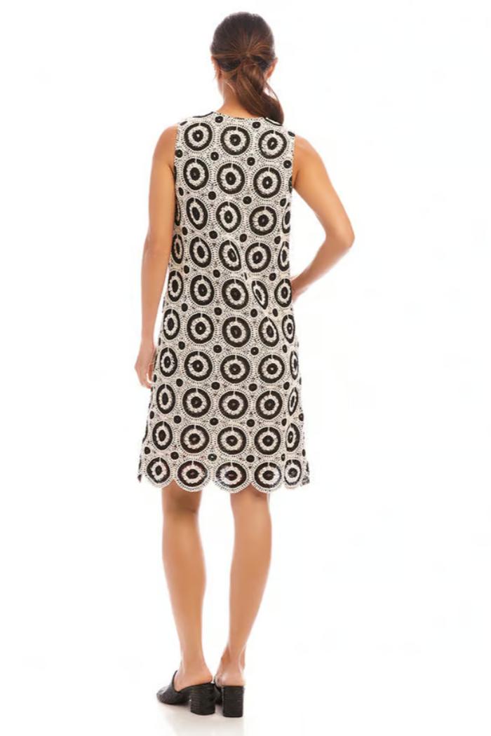 Sleeveless Crochet Shift Dress Product Image