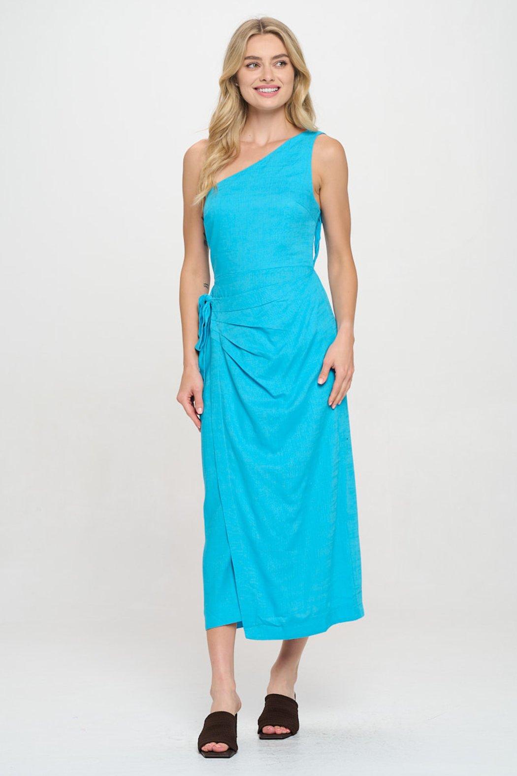 Aegean Sky Wrap Midi Dress Product Image