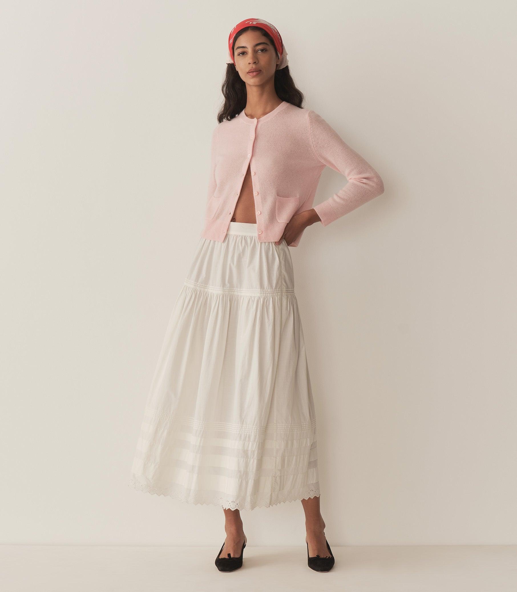 FREYA CASHMERE CARDIGAN -- ROSEWATER Product Image