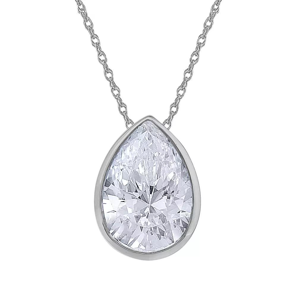 Diamond Medley 14k White Gold 1 Carat T.W. Lab-Grown Diamond Solitaire Pendant Necklace, Women's, Size: 16-18" ADJ, 14k Whgold Product Image