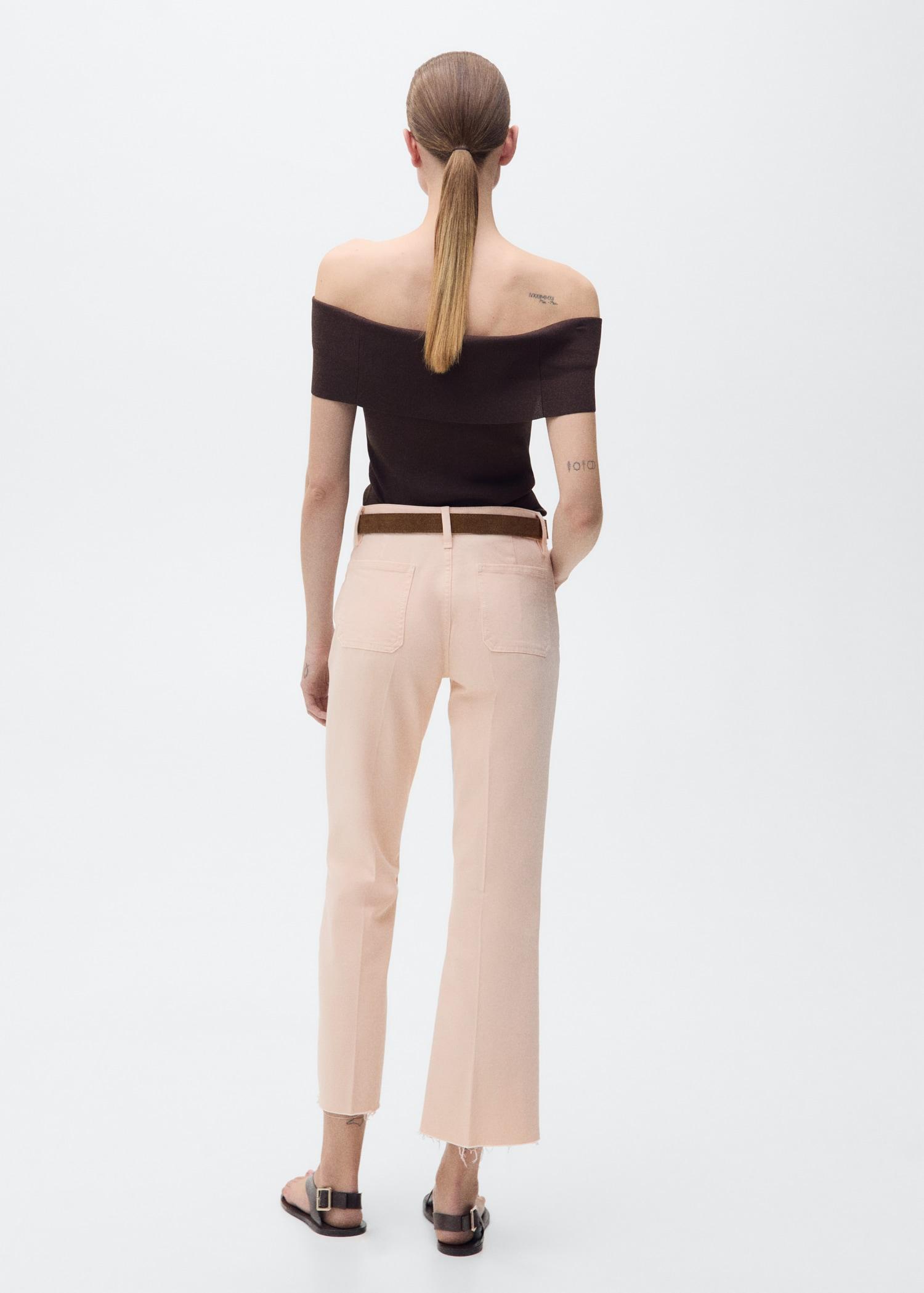 Flared cropped jeans with pockets - Women | MANGO USA Product Image