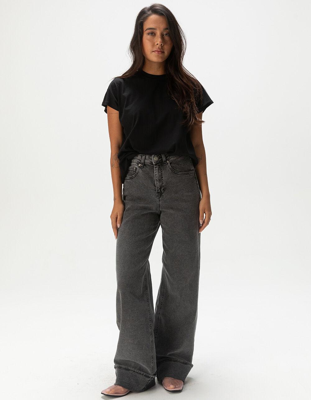 JJXX Tokyo High Waisted Wide Leg Womens Jeans - WASHED BLACK Product Image