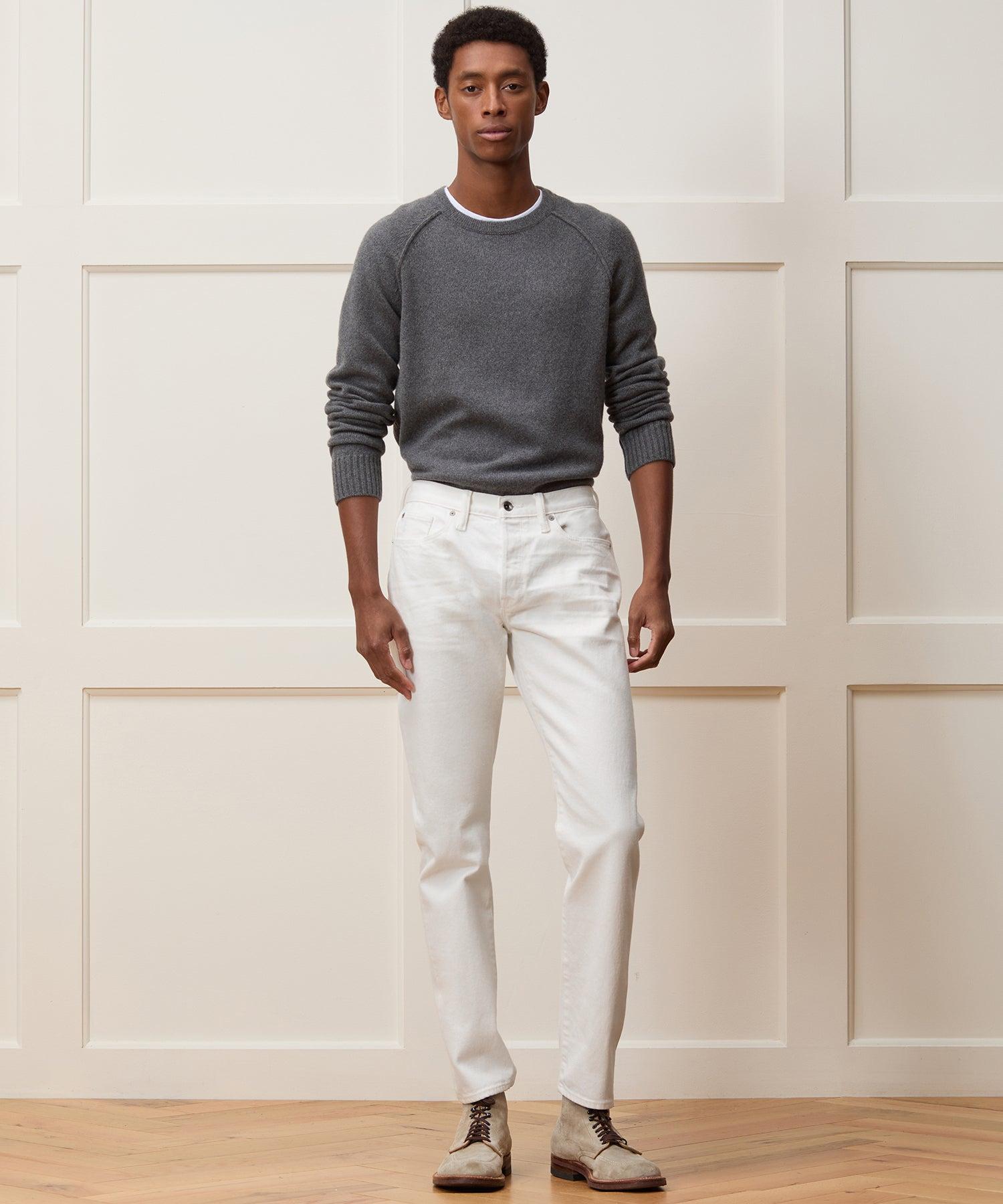 Slim Japanese Selvedge Stretch Jean in White Product Image