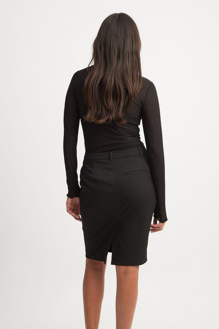 Woven Pencil Knee Length Skirt Product Image