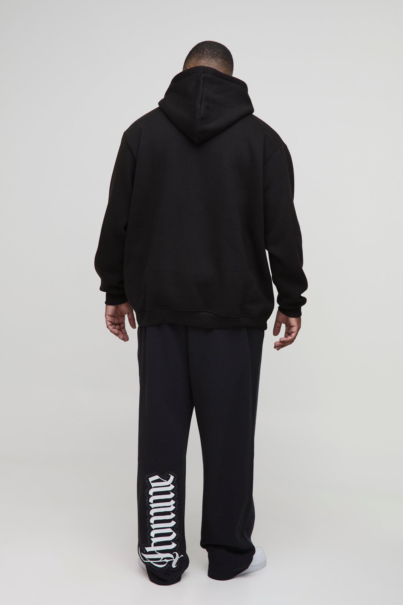 Plus Oversized Spray Wash Homme Applique Sweatpants | boohooMAN USA Product Image