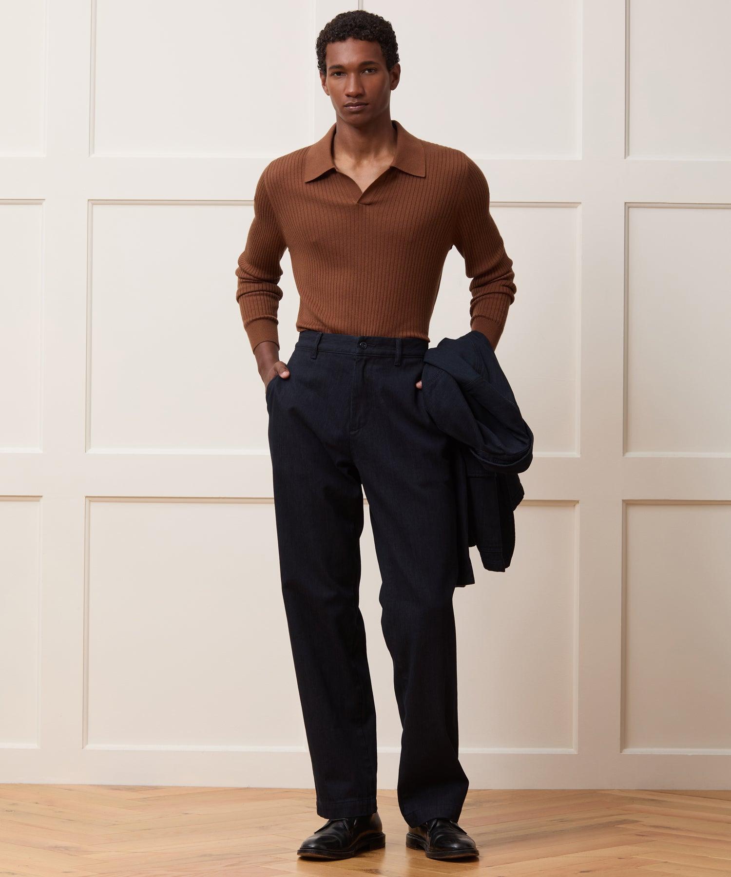 Silk-Cashmere Ribbed Montauk Sweater Polo Product Image