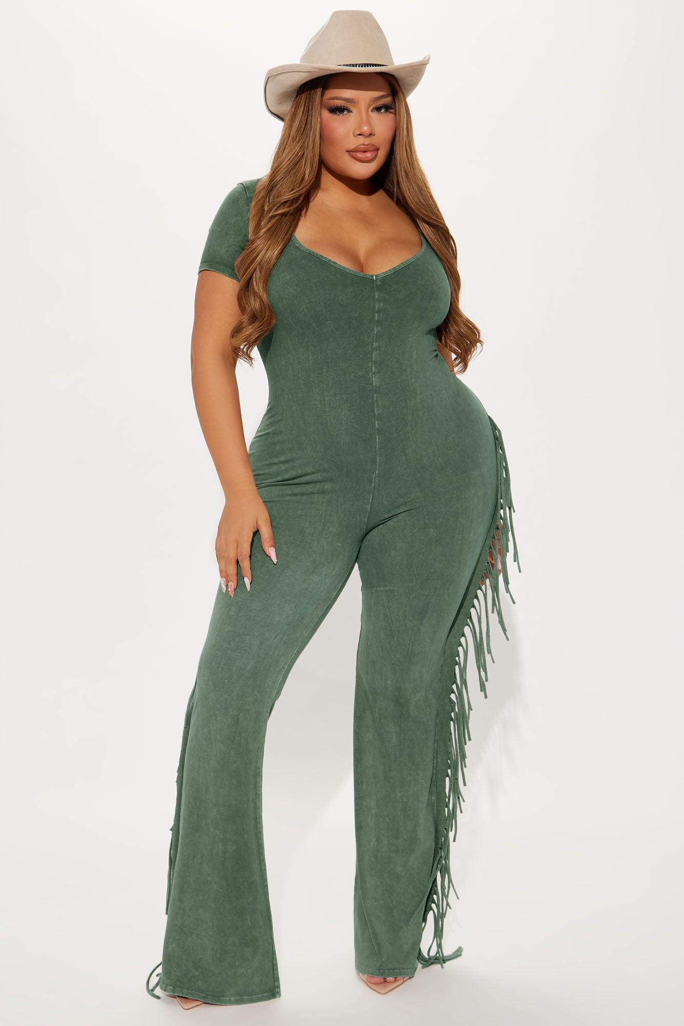 Carry Me Higher Fringe Jumpsuit - Burgundy Female Product Image