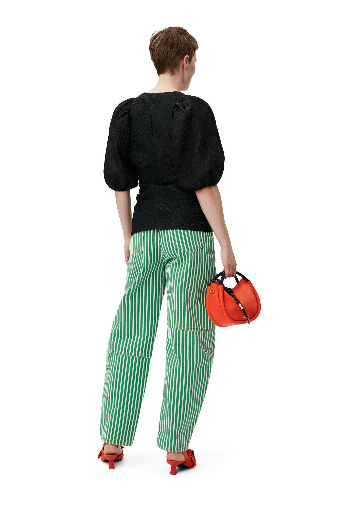 Jacquard V-neck Blouse Product Image