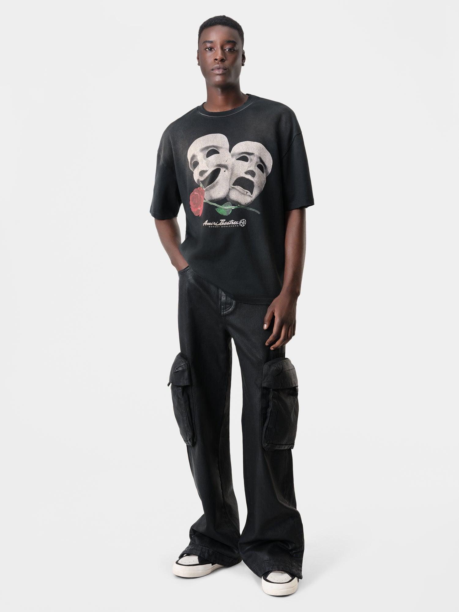 THEATRE MASKS OVERSIZED TEE - Black Product Image