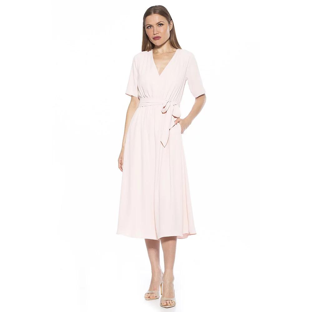 Women's ALEXIA ADMOR Larisa Fit & Flare Waist Tie Midi Dress,  Product Image