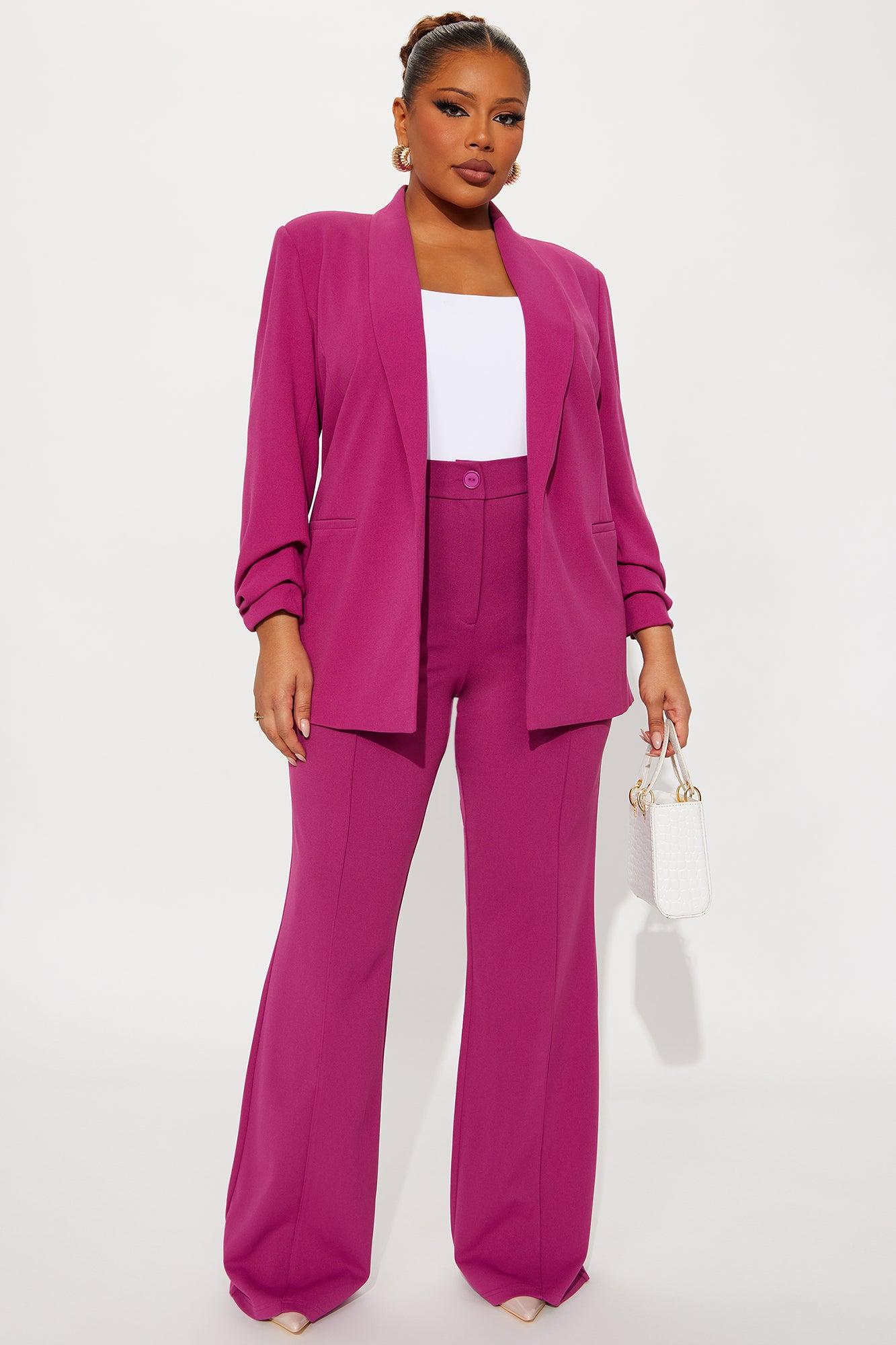 Heidi Wide Leg Trouser Pant - Raspberry Female Product Image