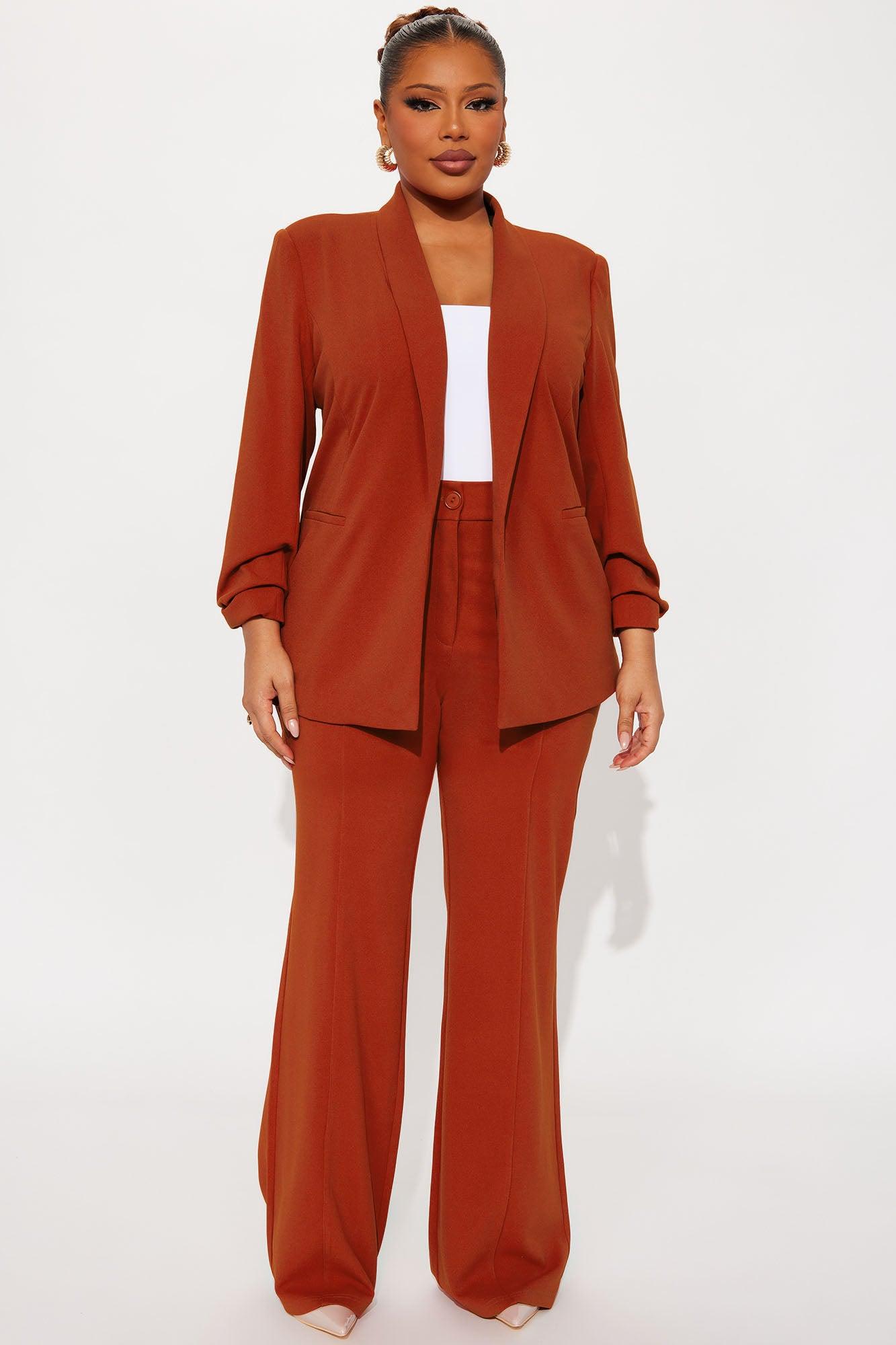 Heidi Wide Leg Trouser Pant - Rust Female Product Image