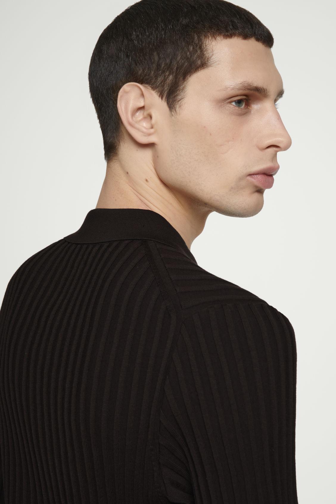 SILK-COTTON ZIP-UP POLO SHIRT Product Image