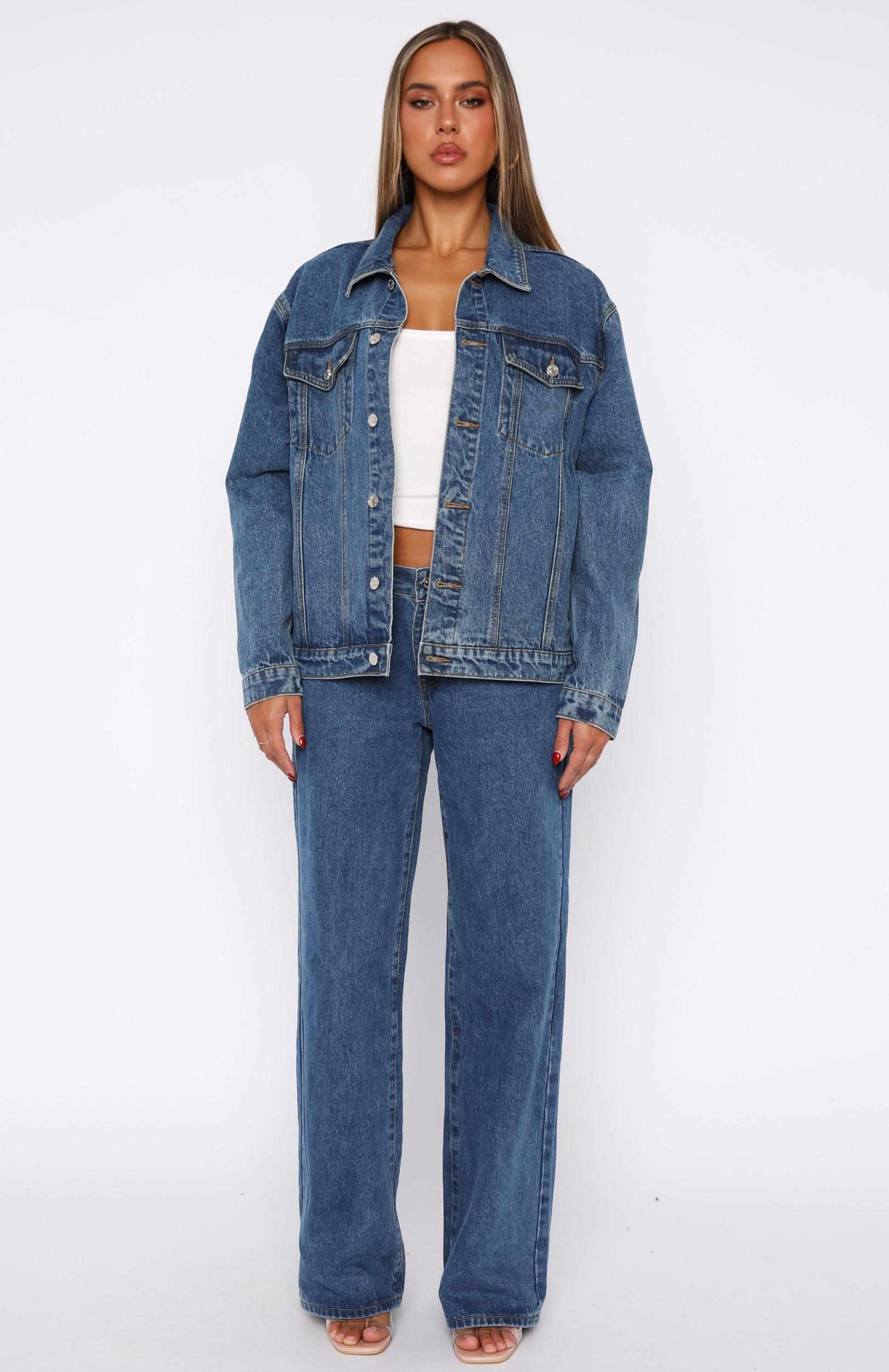 Bring The Style Low Rise Wide Leg Jeans Admiral Blue Product Image