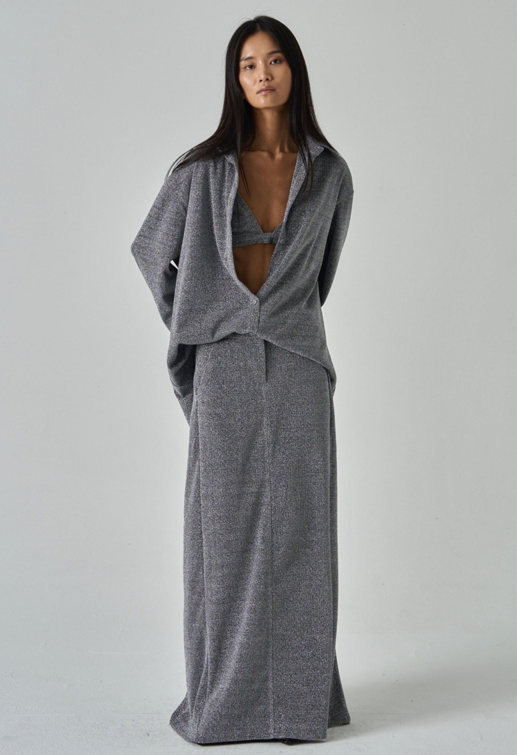 Glitsy Shirt In Silver Product Image