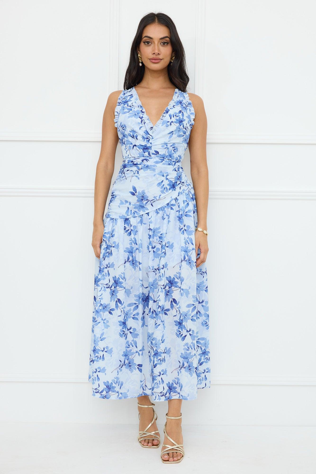 Deep Dive Maxi Dress Blue Product Image