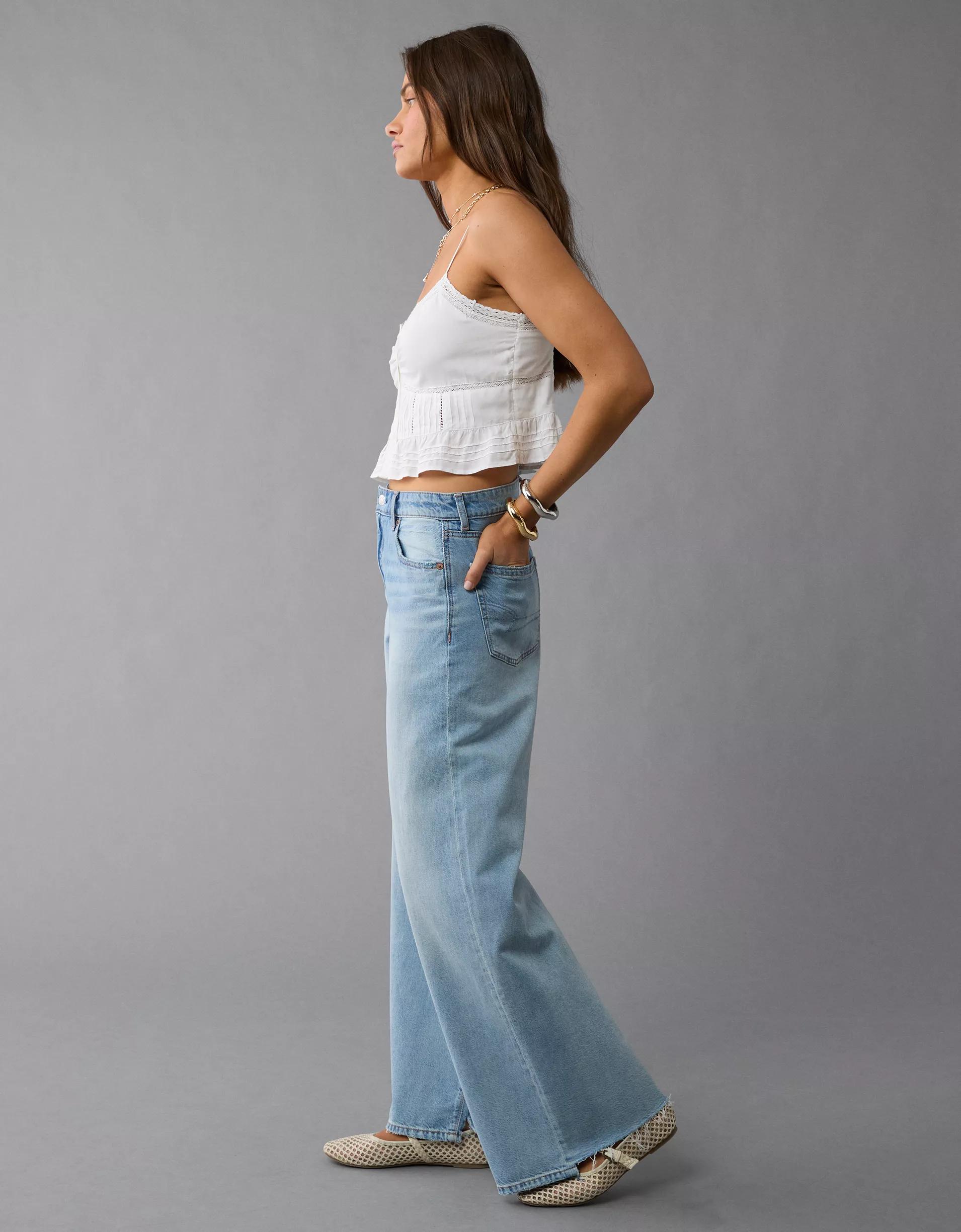 AE Strigid Super High-Waisted Ultra Wide-Leg Jean Product Image