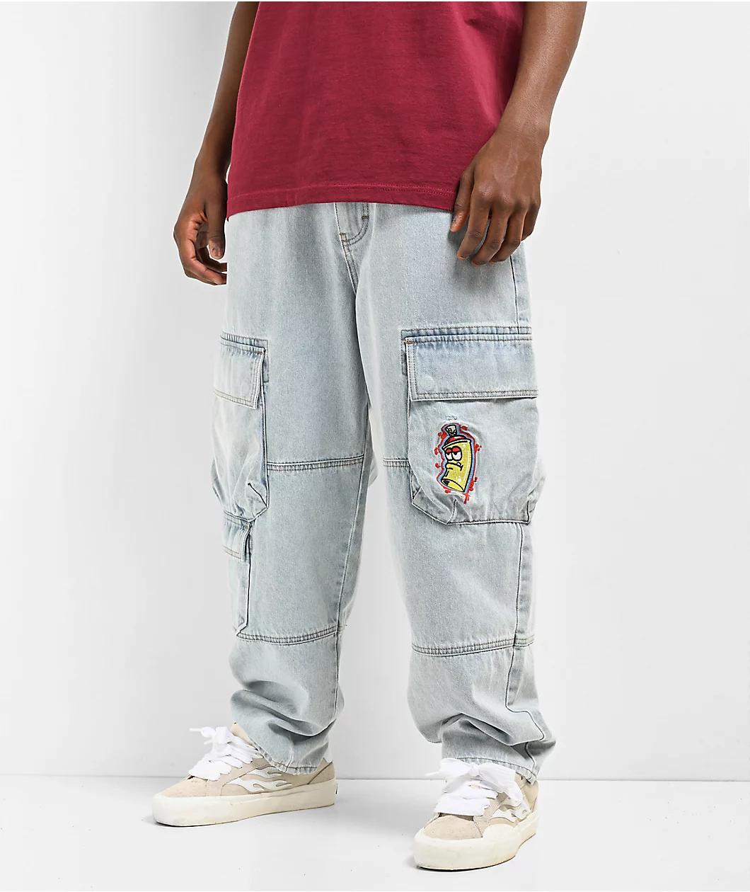 Empyre Dirty Wash Blue Ultra Loose Skate Jeans Product Image