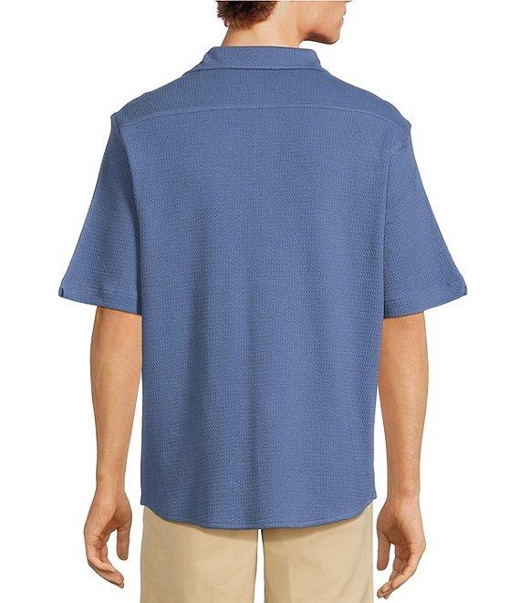 Roundtree & Yorke Short Sleeve Waffle Coatfront Shirt Product Image