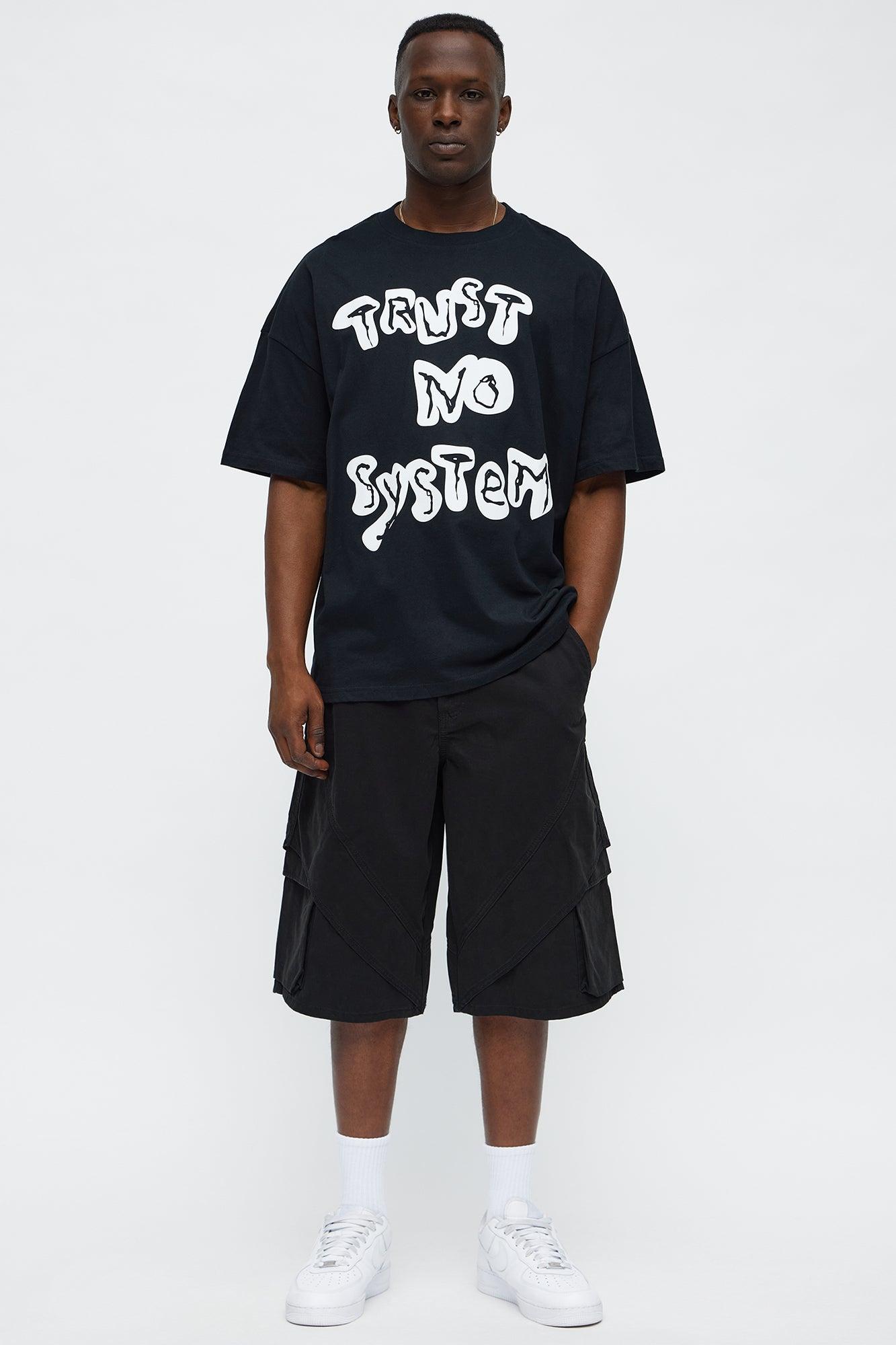 Trust No System Oversized Short Sleeve Tee - Black Male Product Image