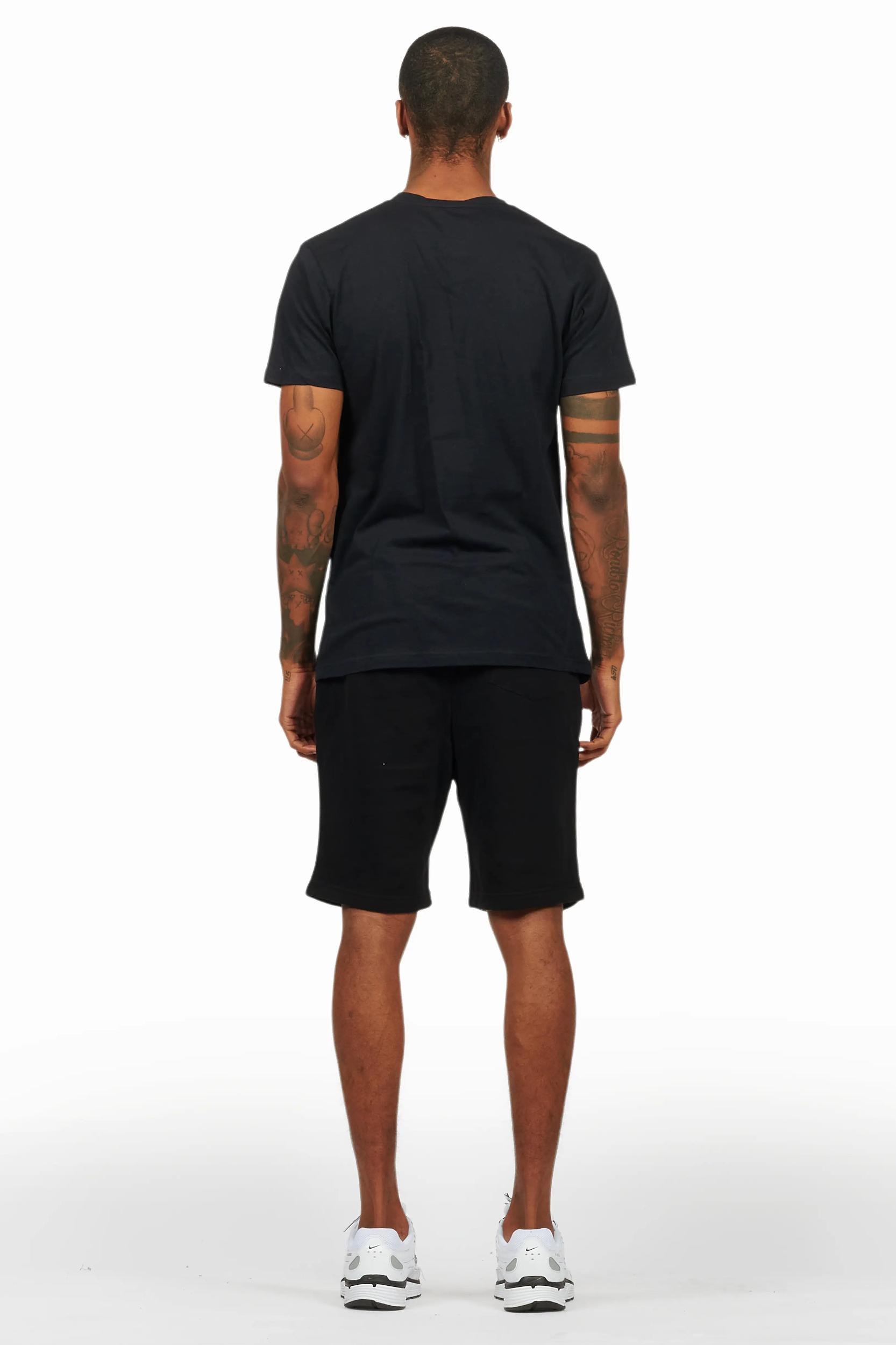 Edel Black T-Shirt Short Set Male Product Image