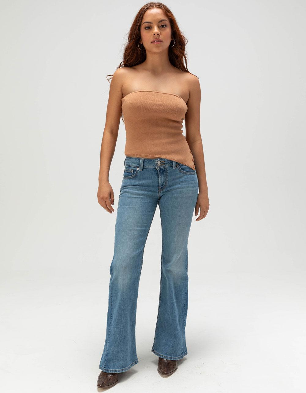 NO COMMENT Asymmetrical Sweater Womens Tube Top - BROWN Product Image