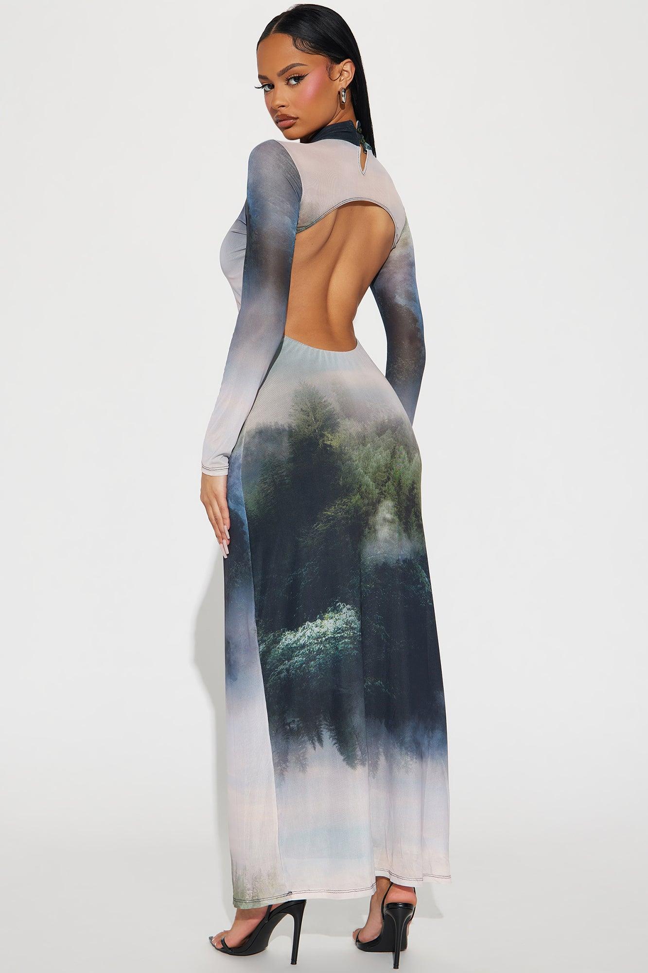 Versailles Mesh Maxi Dress - Black/combo Product Image