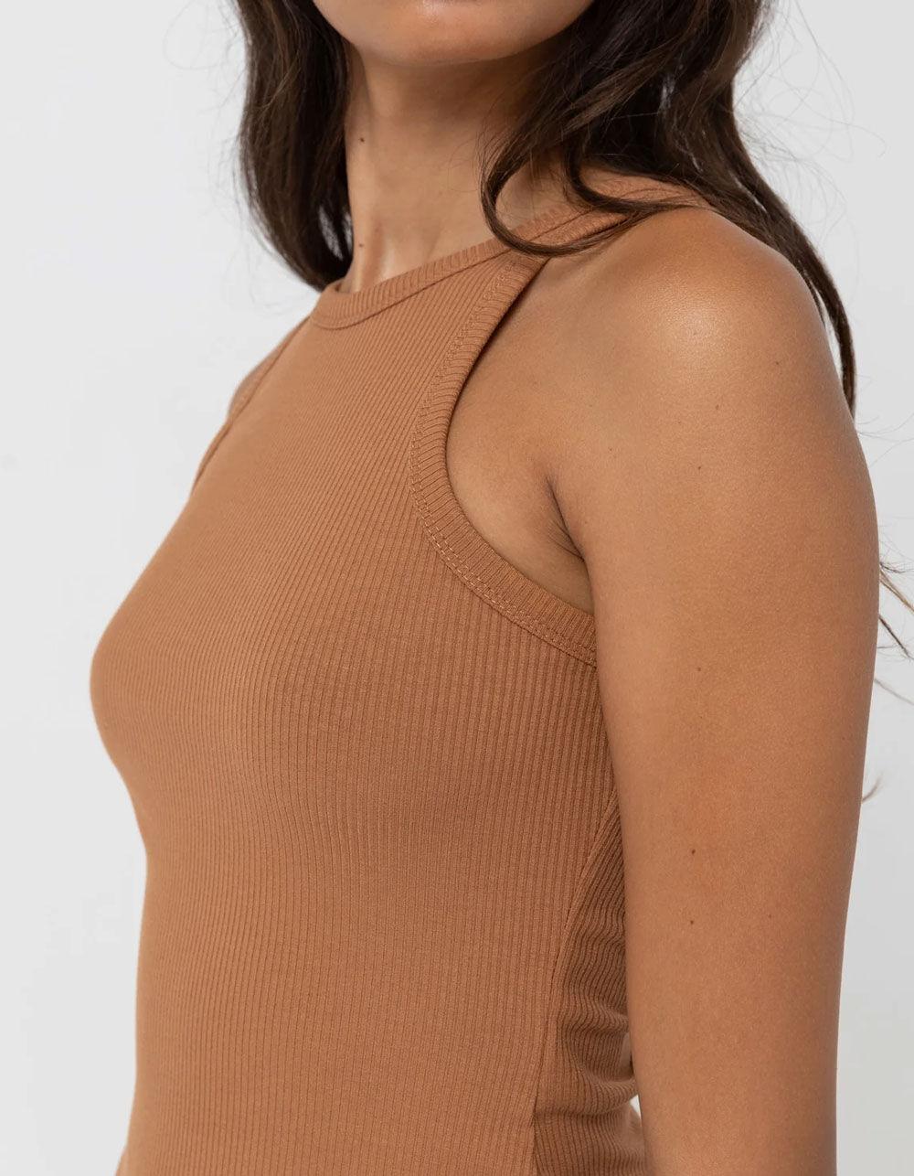 RHYTHM Classic Womens Tank Top - CARMEL Product Image