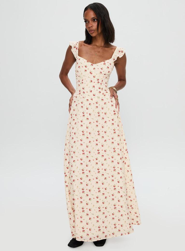 Maryana Maxi Dress Cream / Multi Product Image
