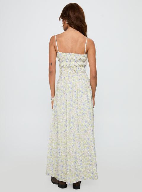 Loralei Shirred Maxi Dress Floral Product Image