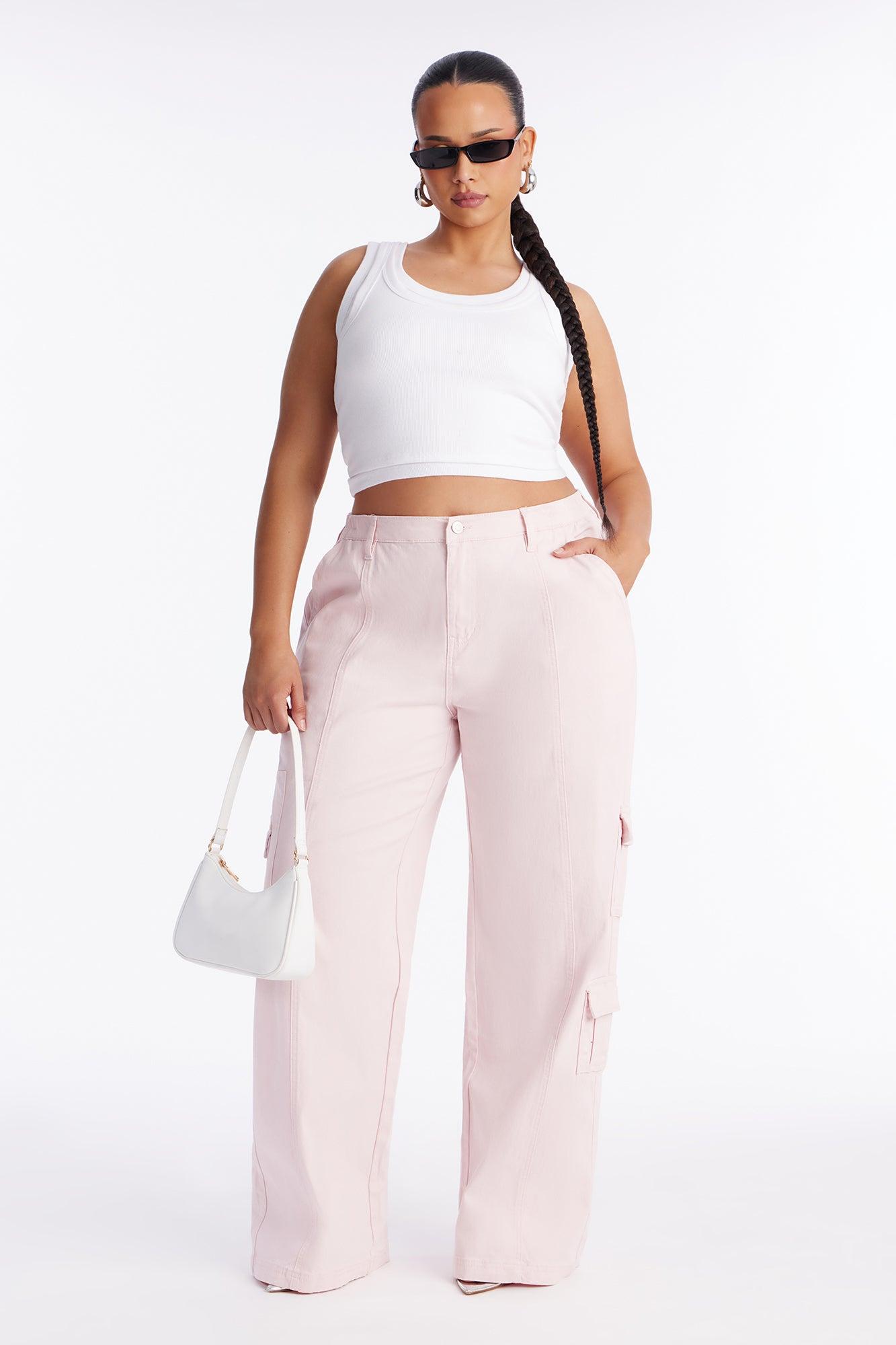 Berkely Washed Cargo Pant - Pink Female Product Image