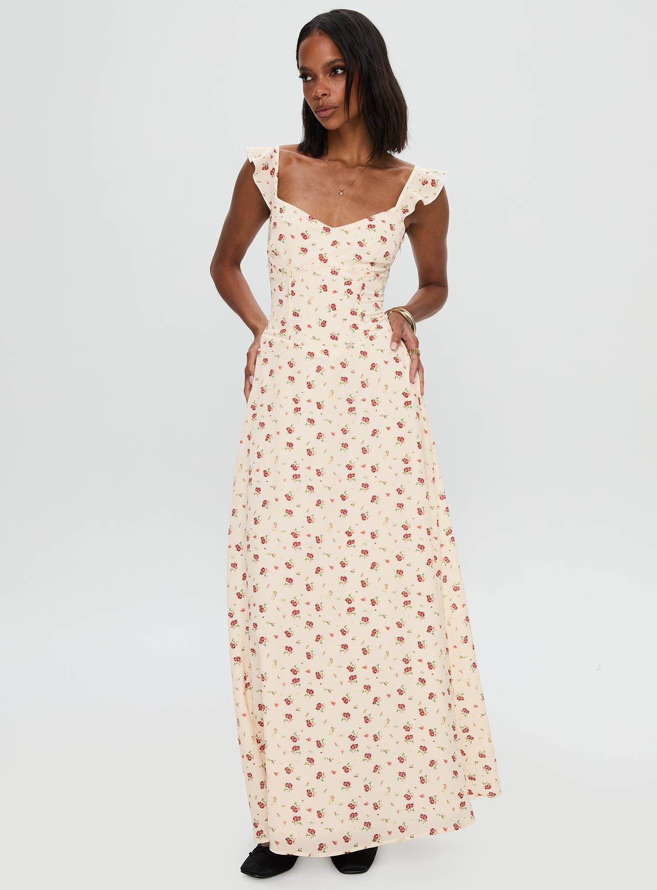 Maryana Maxi Dress Cream / Multi Product Image