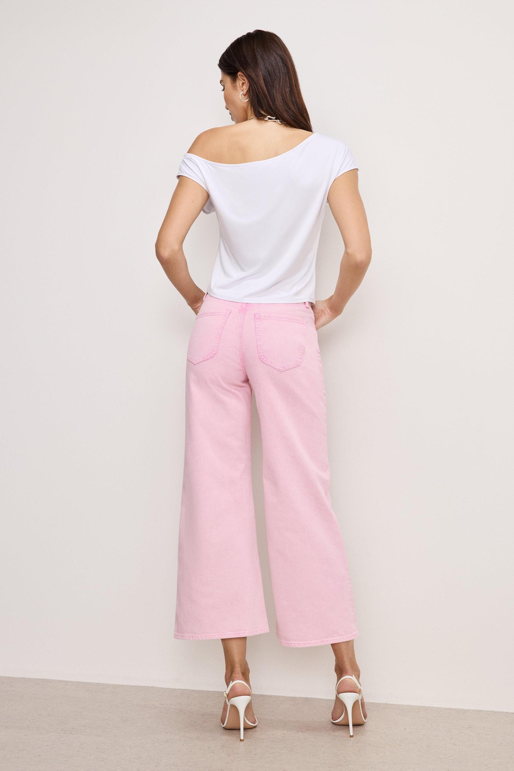 GOOD WAIST CROPPED PALAZZO JEANS | MINERAL ROSE QUARTZ001 Product Image