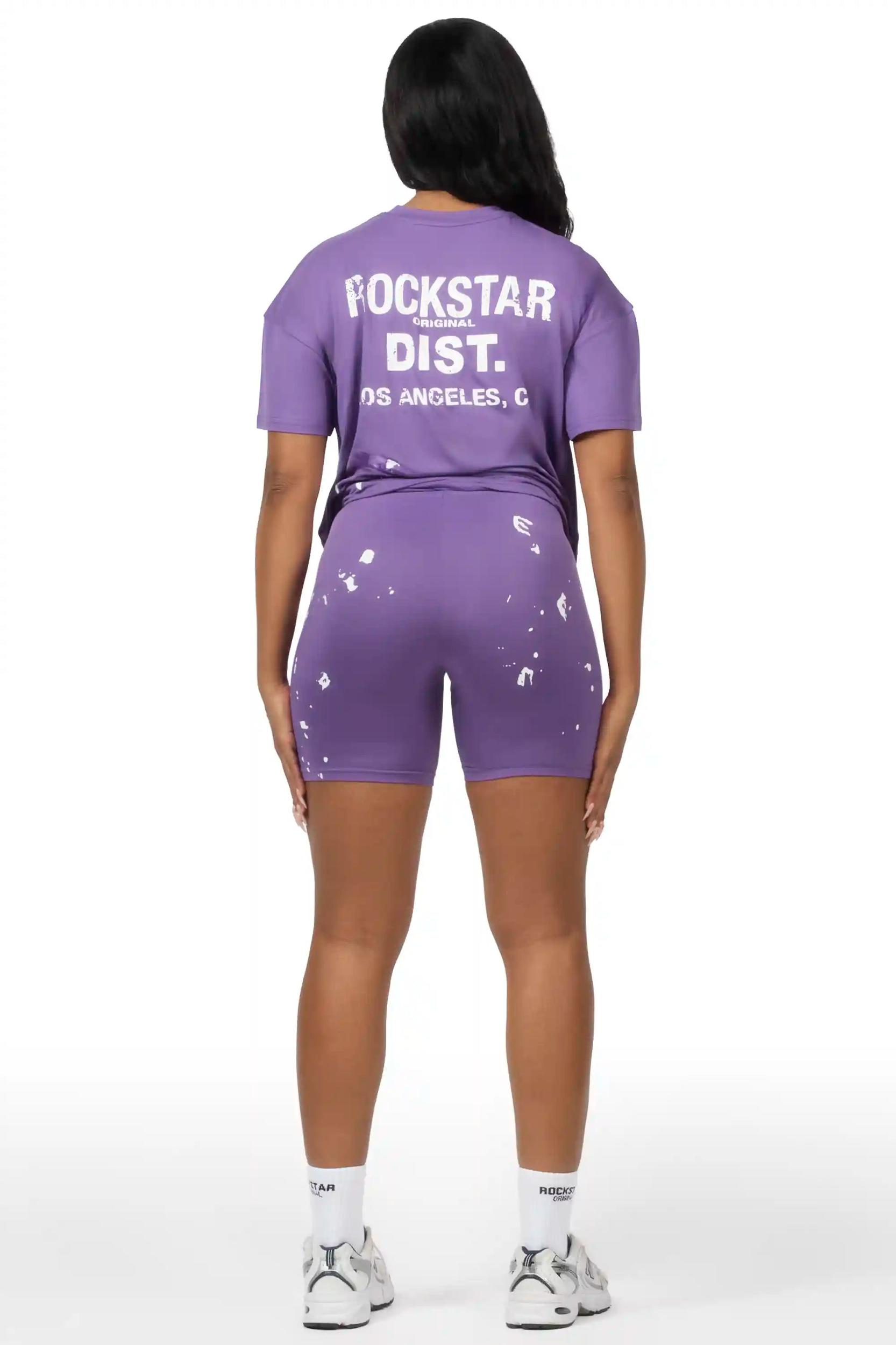 Living For It Purple Bike Short Set Female Product Image
