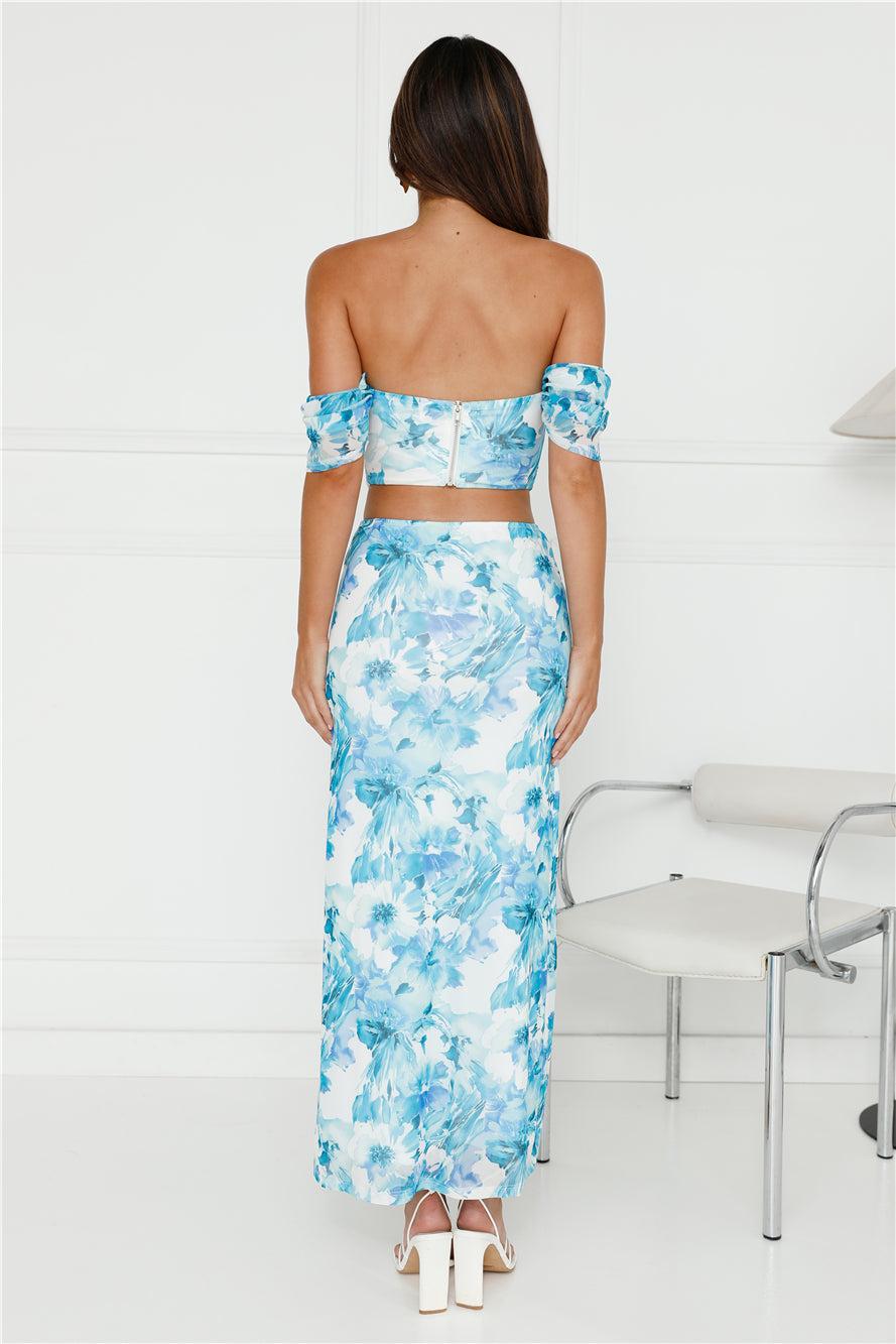 Let's Coordinate Mesh Crop Top Blue Product Image