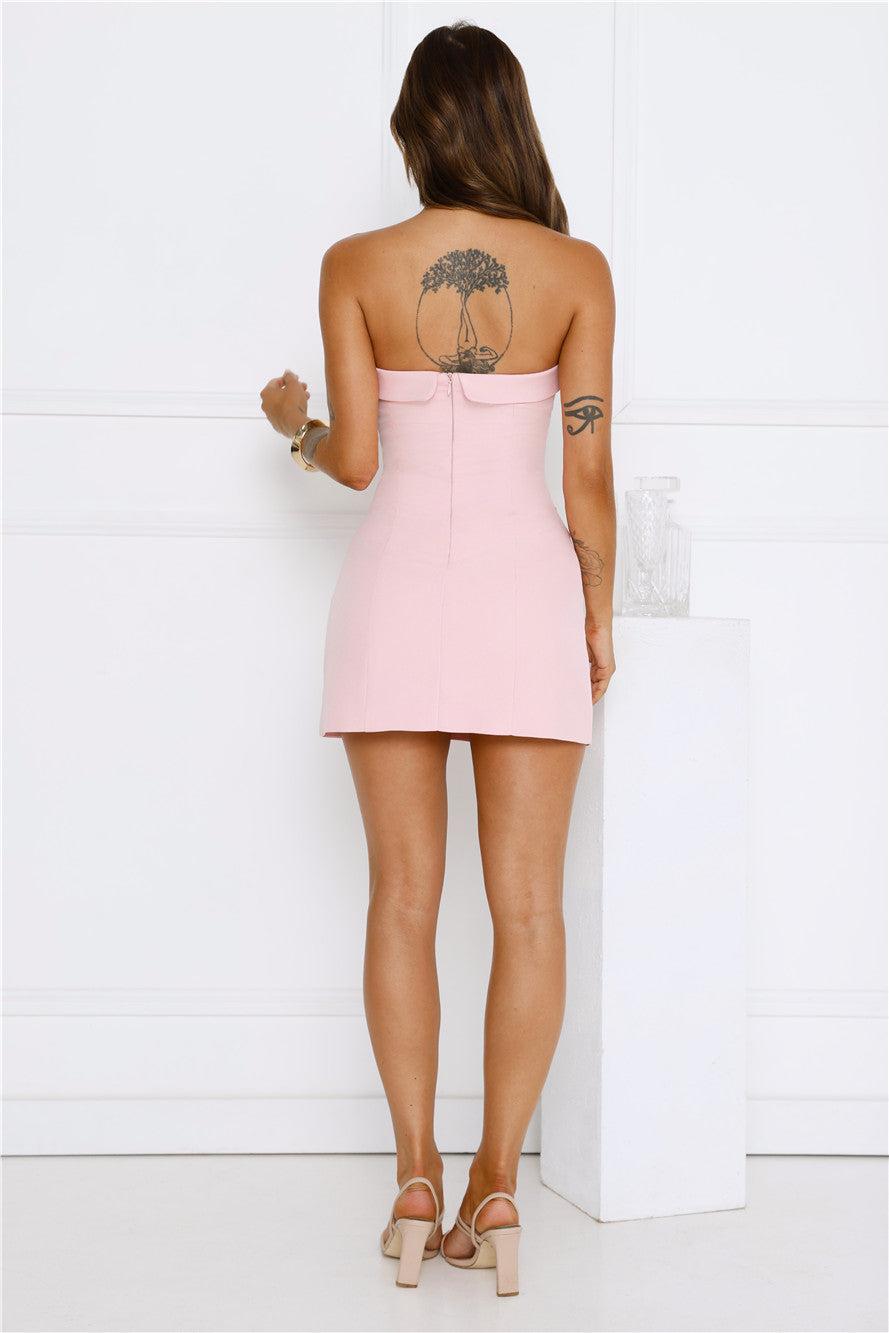 Chic Agenda Strapless Mini Dress Pink Product Image