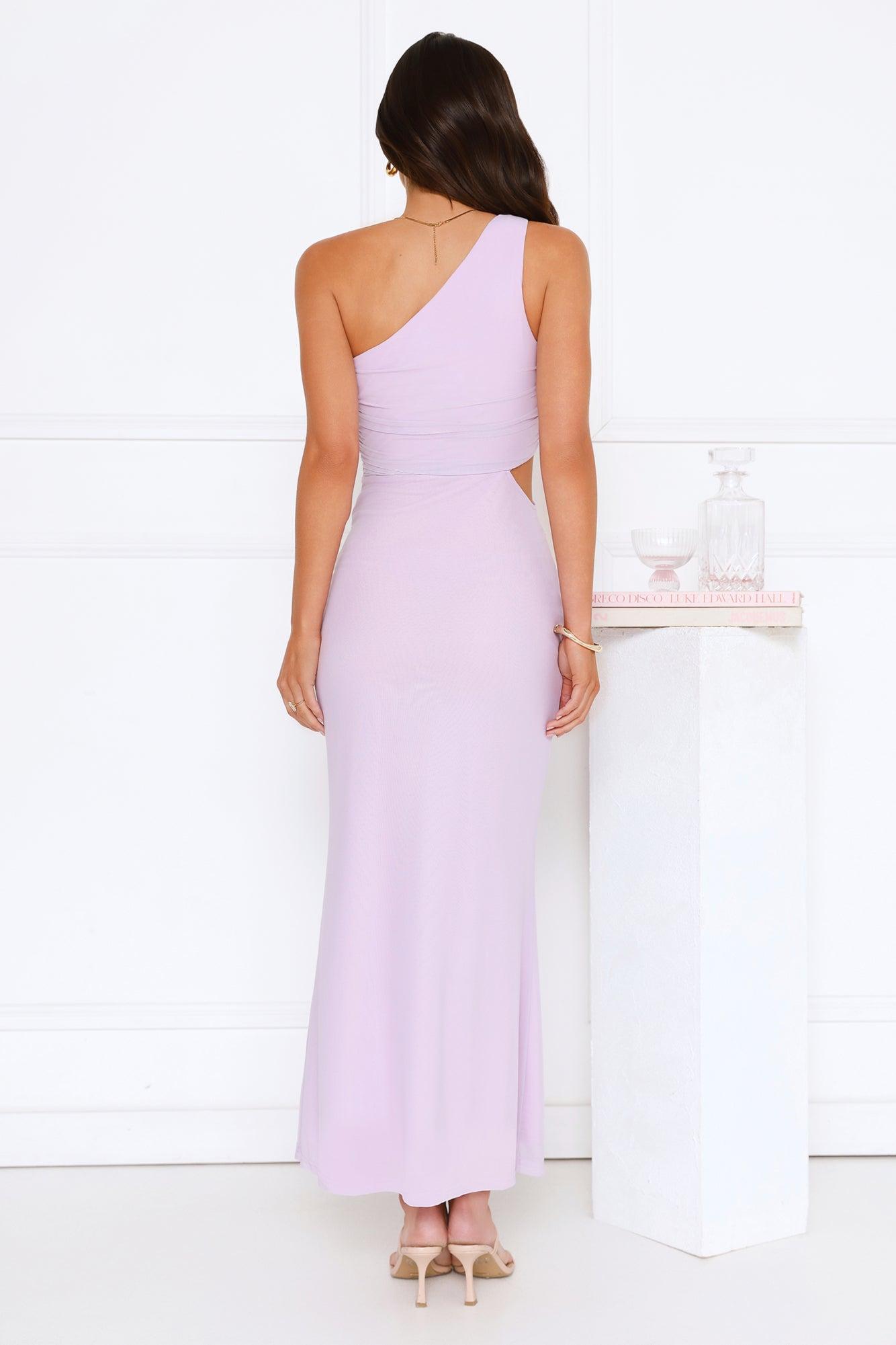 Style Capital One Shoulder Mesh Maxi Dress Lilac Product Image