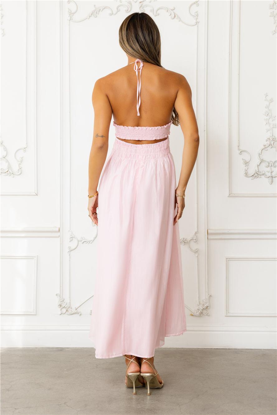 Doll Energy Strapless Midi Dress Pink Product Image