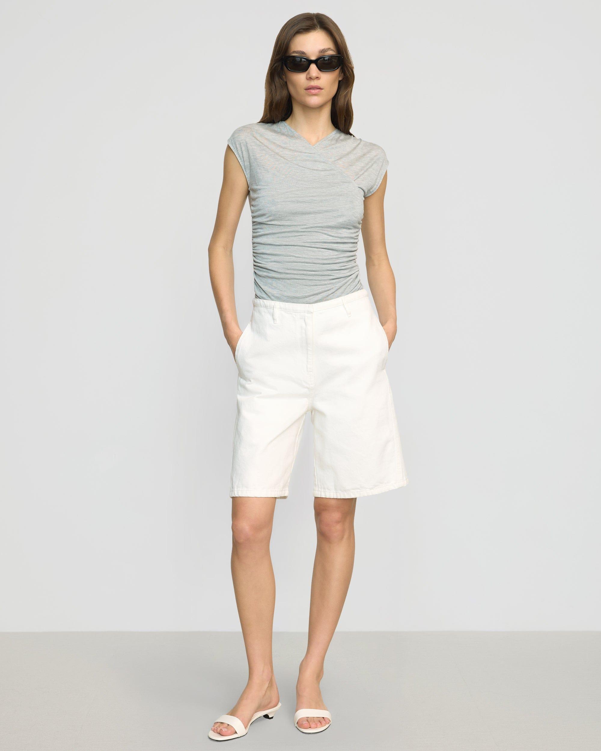 Lila Tencel Wrap-Neck Tee Product Image