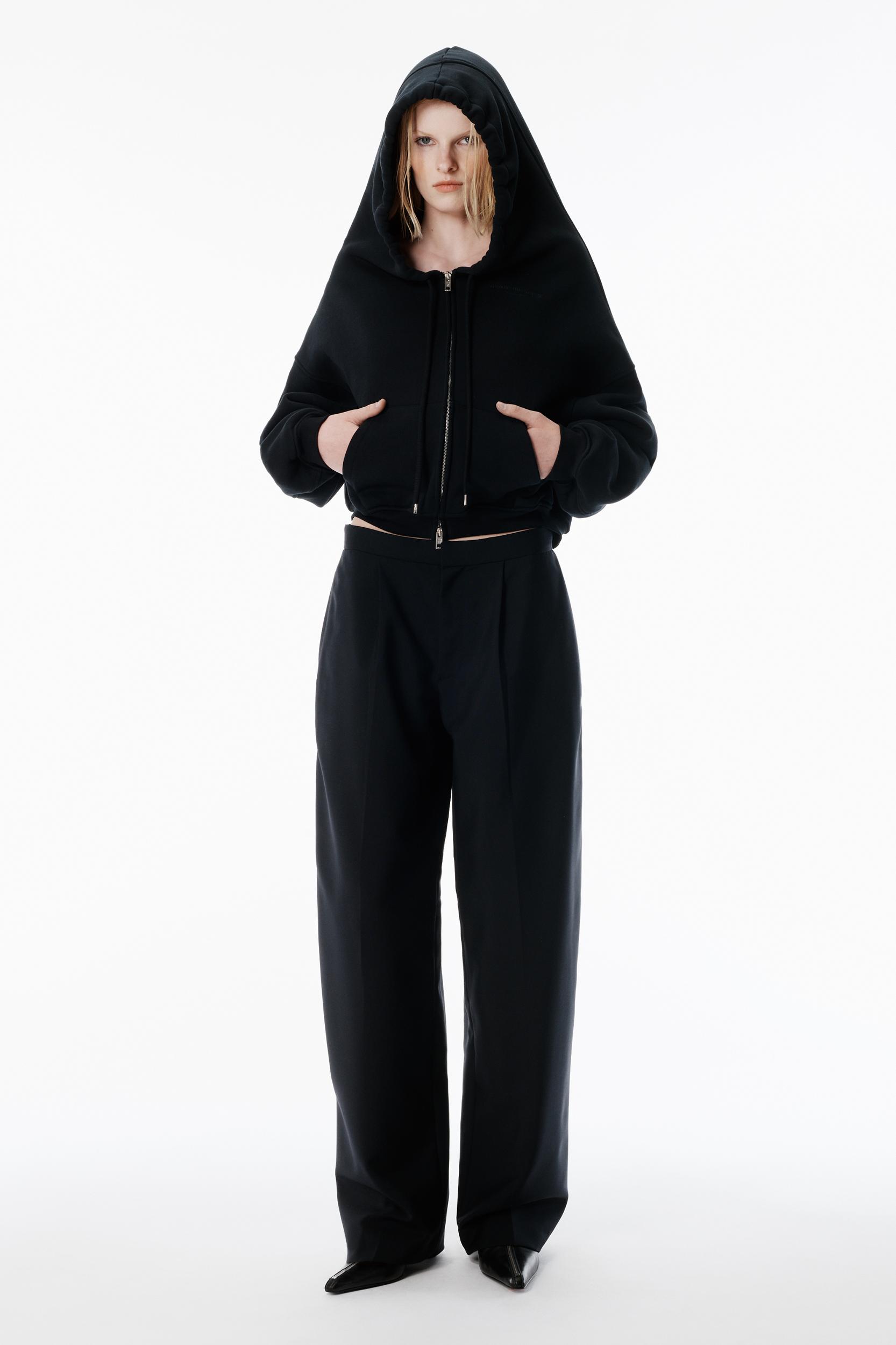 Black Wool Mohair Tailored Pant Product Image