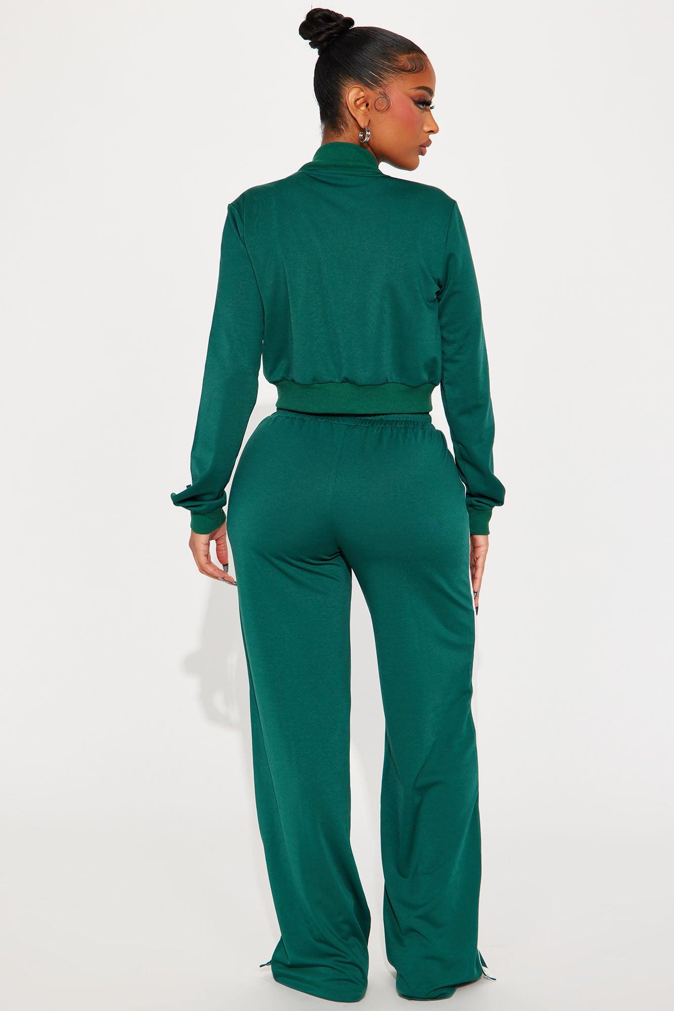 Hanging Out Later Track Pant Set - Hunter Product Image