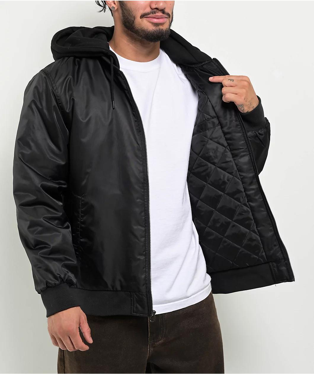 DGK Mindset Black Hooded Bomber Jacket Product Image